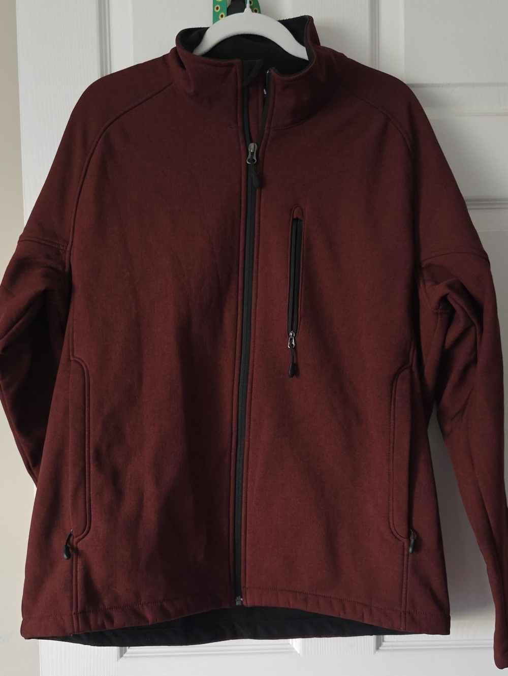 Kirkland Signature Men's Burgundy Zip-Front Softshell Jacket